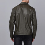 Prague Leather Jacket // Olive (2XL)