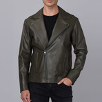 Prague Leather Jacket // Olive (3XL)