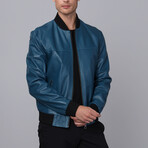 Ian Leather Jacket // Oil Blue (2XL)