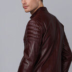 Milan Leather Jacket // Damson (2XL)