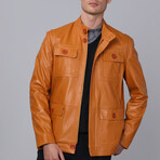 Patrick Leather Jacket // Camel (3XL)