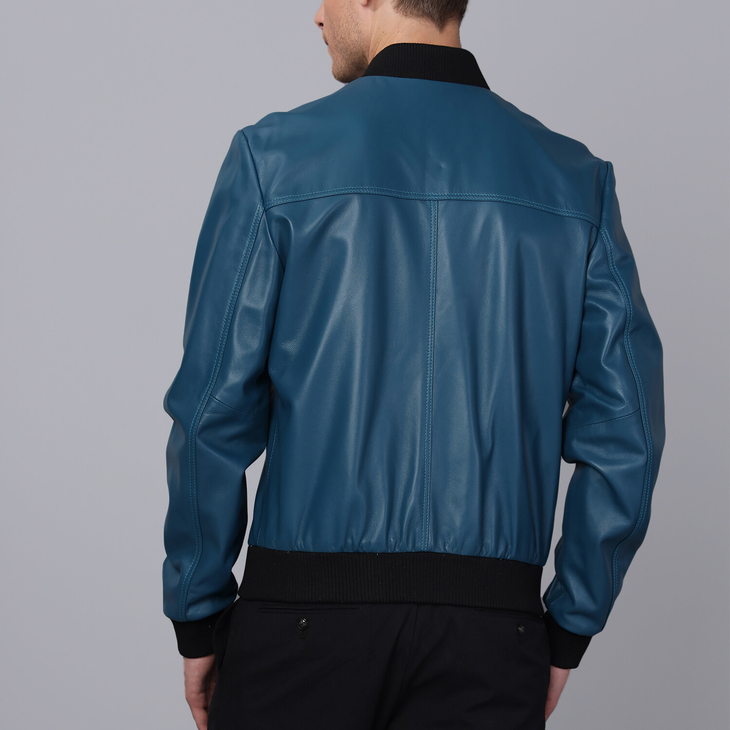 Bomber Jacket // Oil Blue (2XL) - Basics&More Leather Jackets - Touch ...