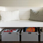 Set of 3: Small Rectangle Baskets (Dove)