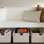 Set of 3: Small Rectangle Baskets (Dove)