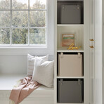 Set of 3: Medium Square Baskets (Dove)