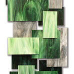 Malachite TT // Glass and Metal Wall Sculpture