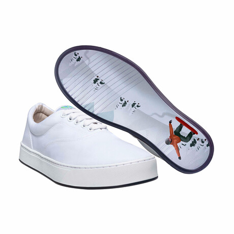 Original Canvas Lace-Up // White + Snow Boarding (US Men's Size 8)