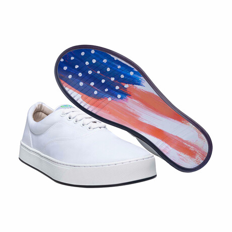 Original Canvas Lace-Up // White + America (US Men's Size 8)