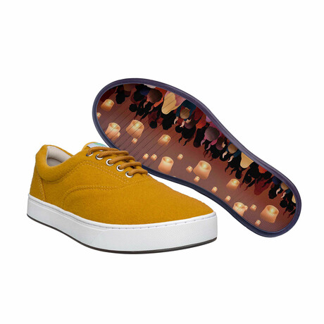 Original Wool Lace-Up // Mustard Yelllow + Chinese Lanterns (US Men's Size 8)