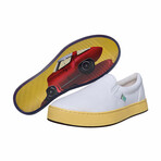Original Canvas Band Slip-On // White + My Car is Melting (US Men's Size 8)