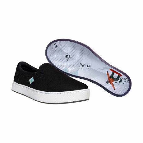 Original Canvas Slip-On // Black + Snow Boarding (US Men's Size 8)
