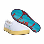 Original Canvas Band Slip-On // White + My Car is Melting (US Men's Size 8)