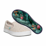 Original Knitting Slip On // Recycled Linen Beige + Macaws (US Men's Size 8)