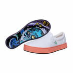 Original Canvas Band Slip-On // White + Skull Rocket (US Men's Size 8)