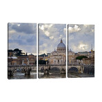 Arch bridge across Tiber River with St. Peter's Basilica in the background, Rome, Lazio, Italy by Panoramic Images