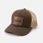 Range Leather Retro Hat // Brown + Khaki