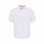 Peter Short Sleeve Linen Shirt // White (XL)