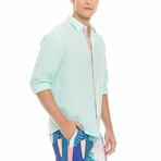 Peter Long Sleeve Linen Shirt // Mint (XL)