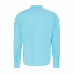 Peter Long Sleeve Linen Shirt // Aqua (L)
