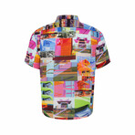 Tower Print Short Sleeve Shirt // Multicolor (L)