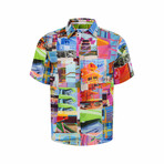 Tower Print Short Sleeve Shirt // Multicolor (XL)