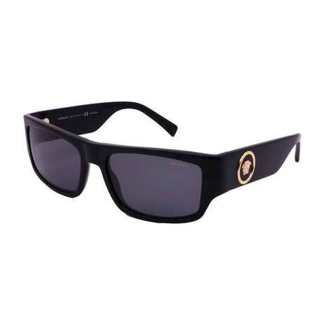 Versace // Men's VE4385-GB1-81 Square Polarized Sunglasses // Gray + Black