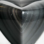 Genuine Polished Rainbow Obsidian Heart + Acrylic Stand II