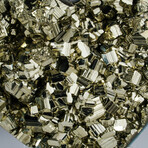 Genuine Pyrite Clustered Heart + Acrylic Stand III