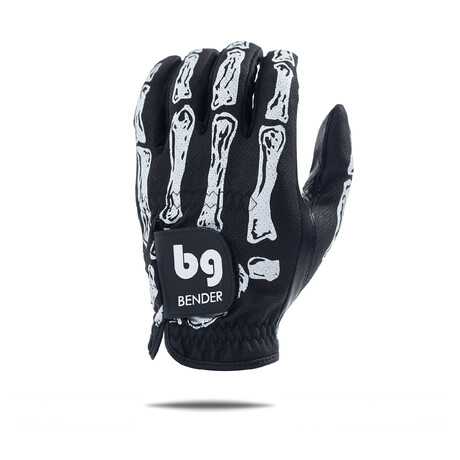 Men's Mesh Golf Glove // Pack of 2 // Black Bones (Left Hand // Medium)