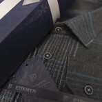 Josiah Flannel Shirt // Light Black + Green (M)