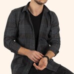 Josiah Flannel Shirt // Light Black + Green (M)