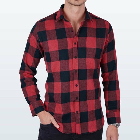 Lachlan Flannel Shirt // Red + Black (M)