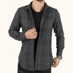 Josiah Flannel Shirt // Light Black + Green (M)