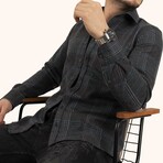 Josiah Flannel Shirt // Light Black + Green (M)