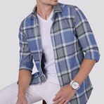 Marsh Flannel Shirt // Blue + Gray (L)