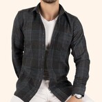 Josiah Flannel Shirt // Light Black + Green (M)