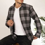 Noah Flannel Shirt // Black + Smoked (L)