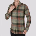 Adam Flannel Shirt // Green + Brown (L)
