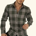 Brendan Flannel Shirt // Green + Gray (XL)