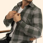 Brendan Flannel Shirt // Green + Gray (L)