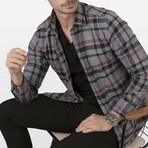 Luis Flannel Shirt // Smoked + Red (S)