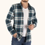 Theo Flannel Shirt // Turquoise + White (XL)