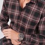 Dominic Flannel Shirt // Claret Red + White (M)