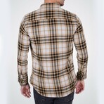 Chris Flannel Shirt // White + Light Brown (S)