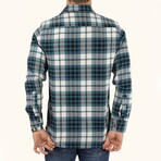 Theo Flannel Shirt // Turquoise + White (M)