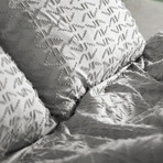 Bali Clipped Jacquard Duvet Cover Set // Steel Grey (King / Cal King)