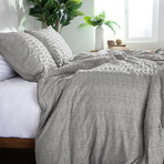 Bali Clipped Jacquard Duvet Cover Set // Steel Grey (King / Cal King)