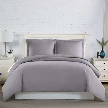 Percale Long Staple + Oversized Duvet Cover Sets // Steel Grey