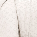 Delta Clipped Jacquard Duvet Cover Set // Bone (King / Cal King)