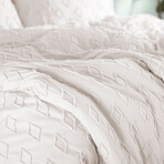 Delta Clipped Jacquard Duvet Cover Set // Bone (King / Cal King)